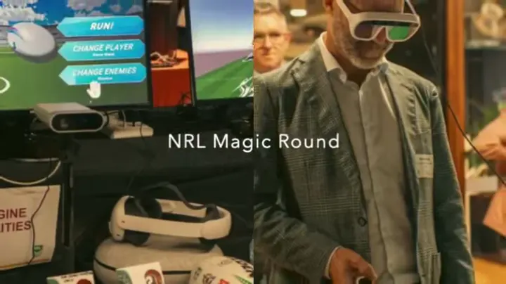 NRL Magic Round body-tracking interactive installation